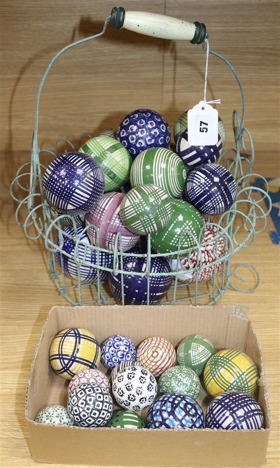 A collection of Scottish ceramic carpet bowls